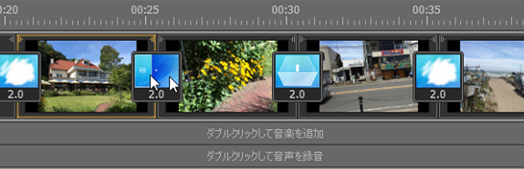 doga 写真とビデオを取り込み,BGMを追加する